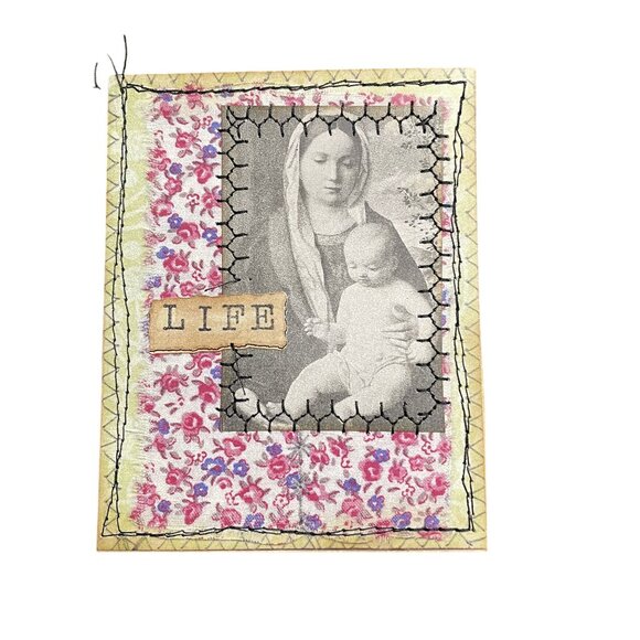 5 Handmade Bookmark Junk Journal Tags Sewn Vintage Style Scrapbook u - Picture 3 of 6